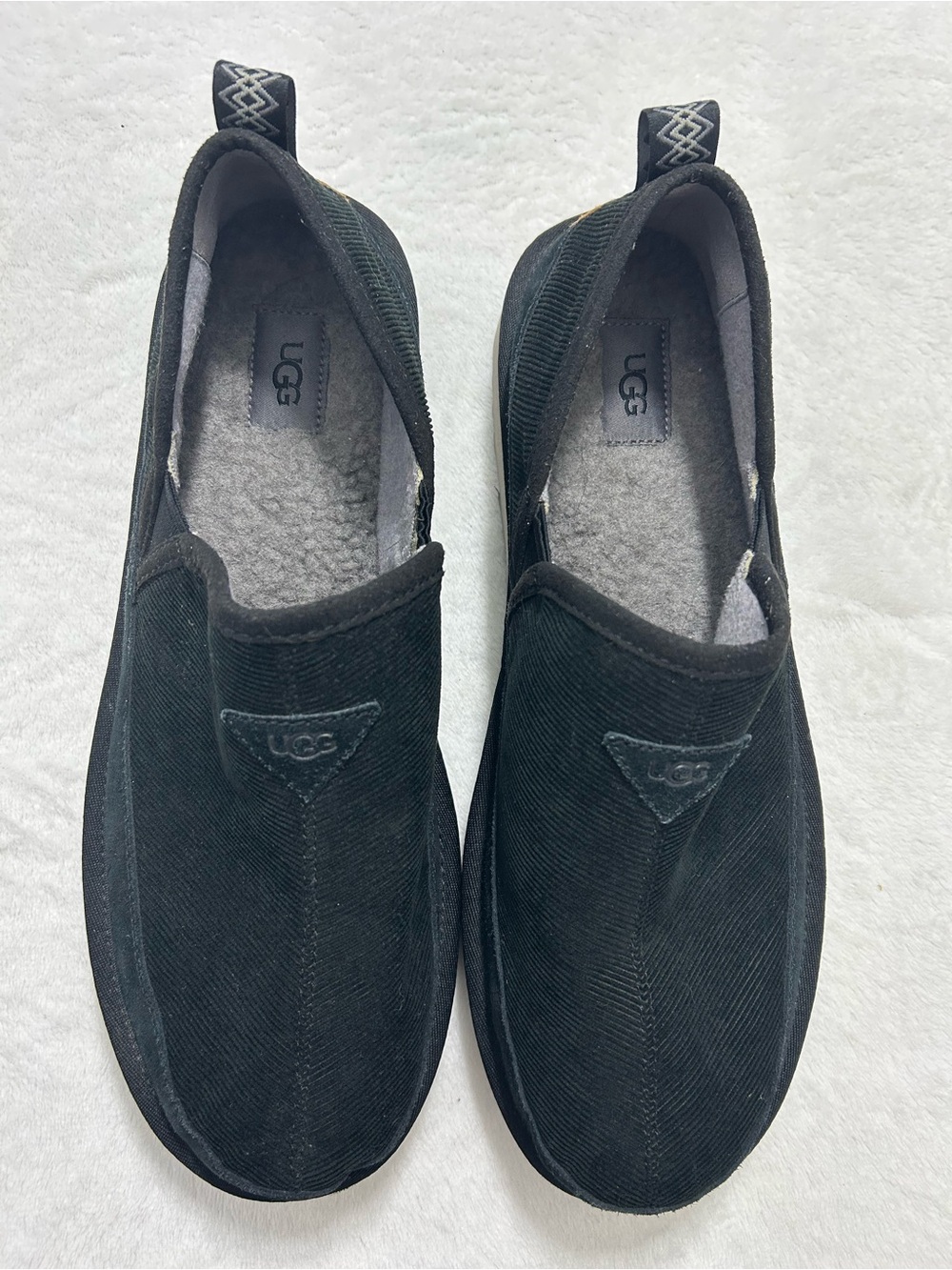 UGG Men’s  Romeo Corduroy Black Slip-On  Size 14